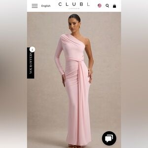 Club London One-Shoulder Pink Dress